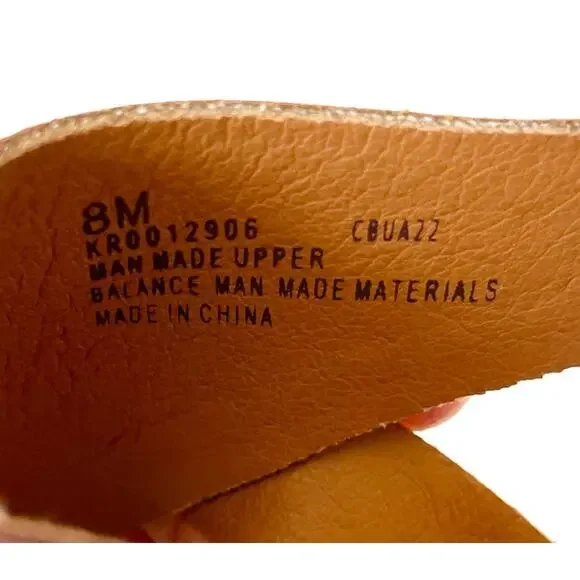 Korks Fallon Brown Faux Leather Wedge Heel Platform Slingback Sandals Size 8 - Picture 2 of 9